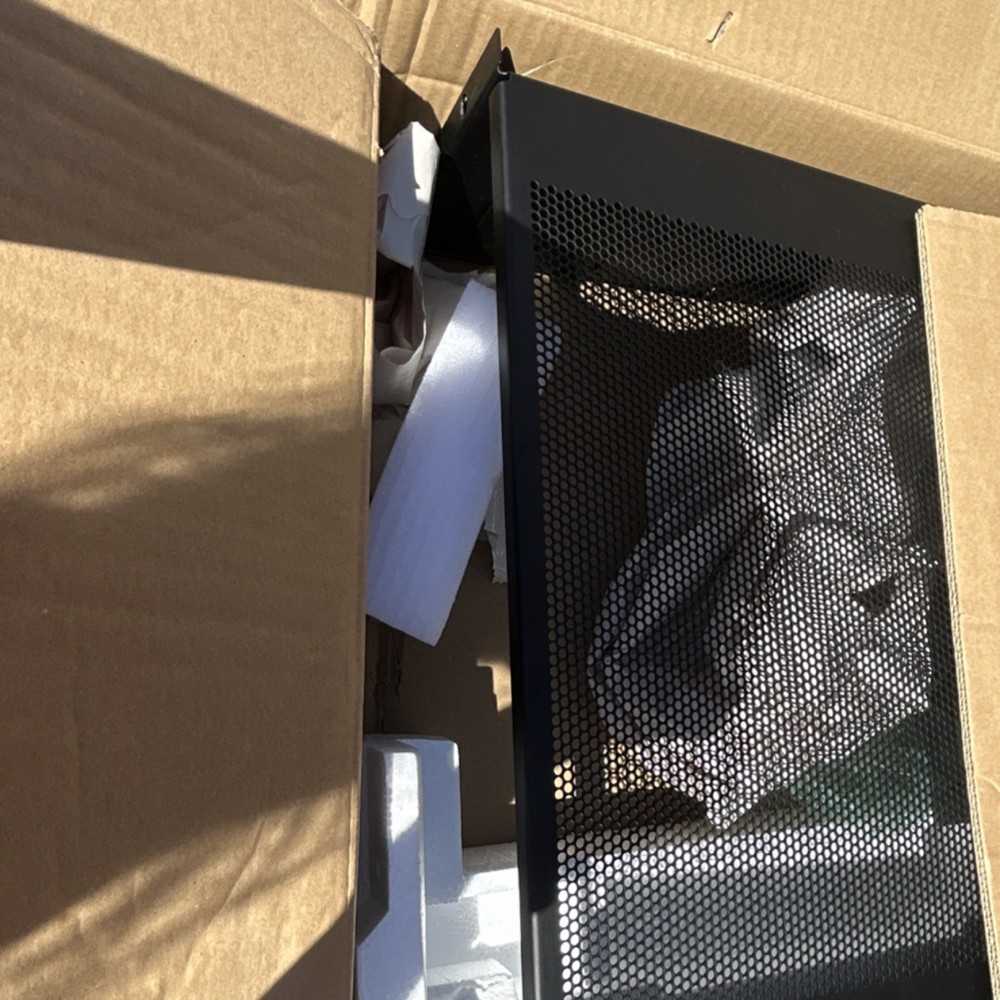 Rackmount Bracket with 2 Perforated Black Metal Side Panels