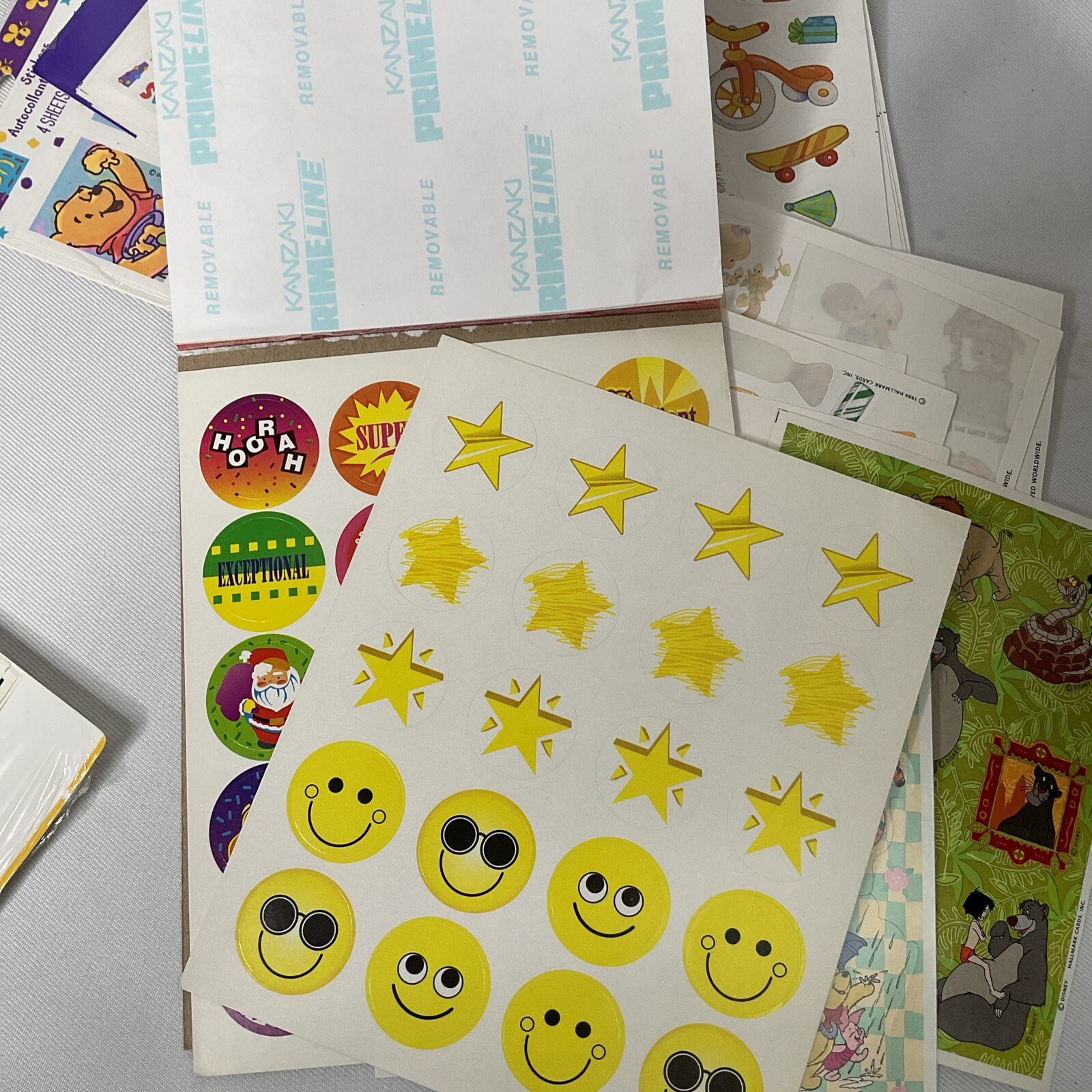 Lots Of Mixed Stickers New Old Stock And Partials Pooh Snoopy George Jungle