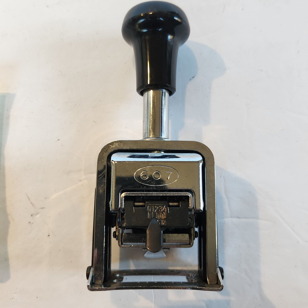 Black Bostitch Model 607 Numbering Machine Office Equipment & Instructions