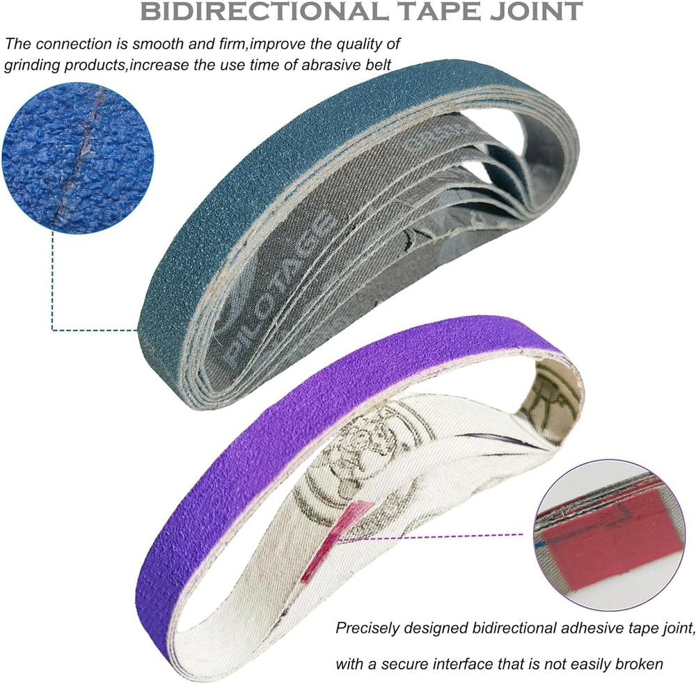 18PCS 3/4"x12" Replacement Sanding Belts for Work Sharp & Tool Sharpener