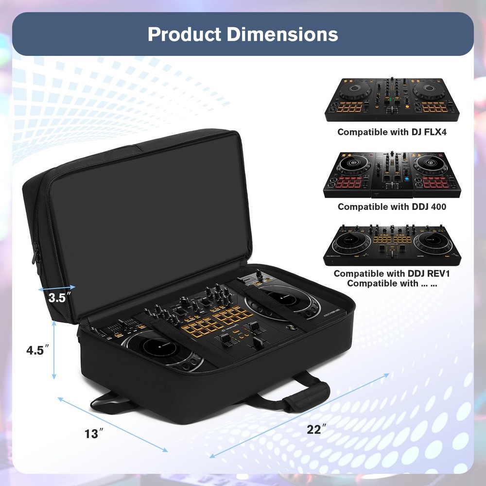 Cxinesbag DJ Controller Case Compatible with Pioneer large, black