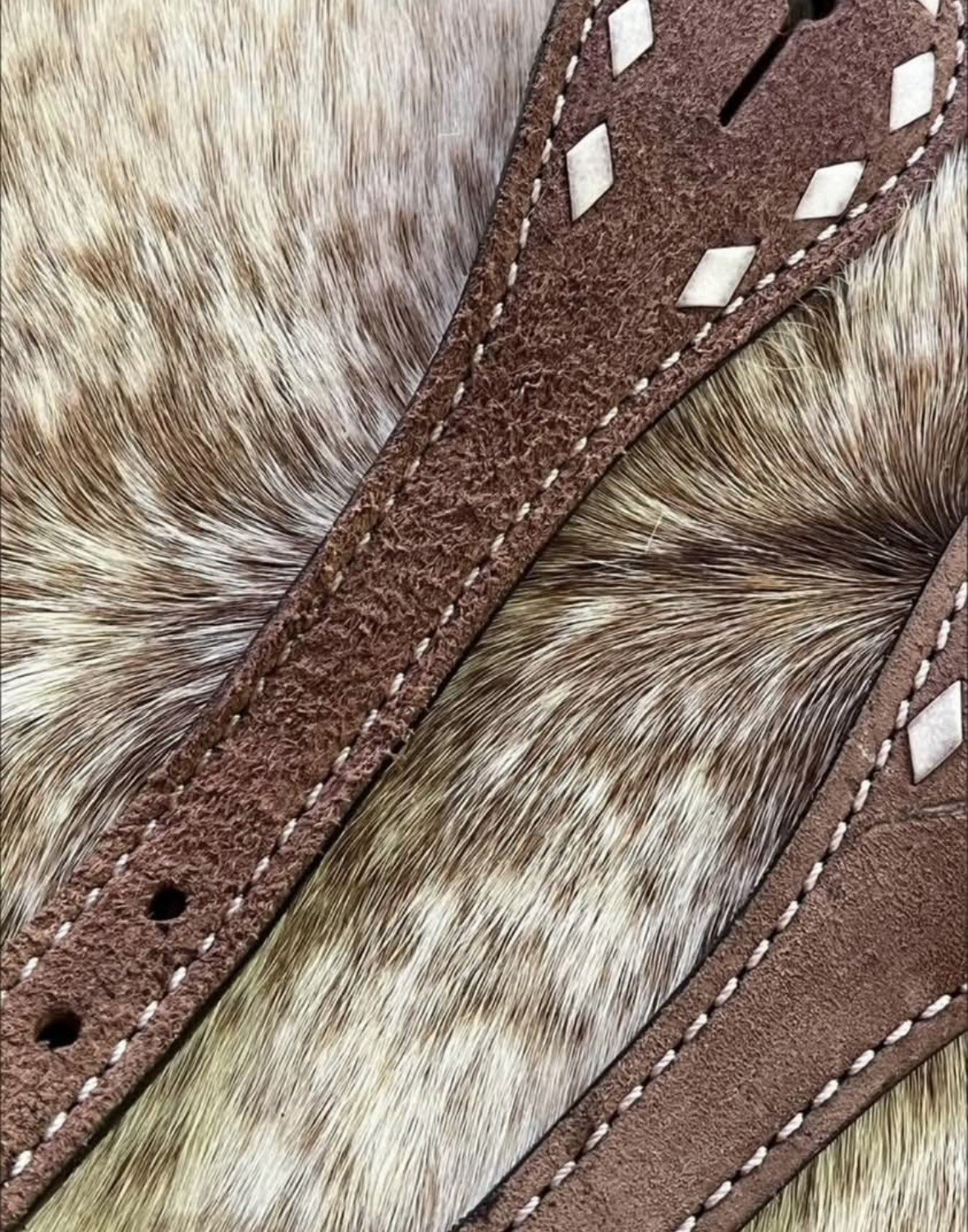 Pair Adult Roughout Leather Western Spur Straps Laced Edges FREE SHIPPING