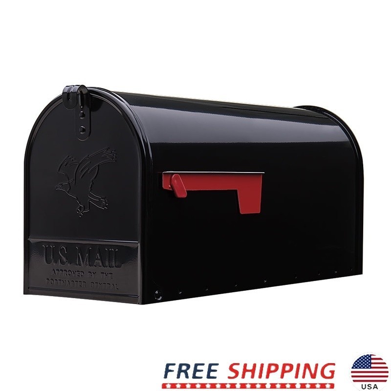 Elite Mailbox Large Steel Rust Resistant Post Mount Package Friendly Durable New