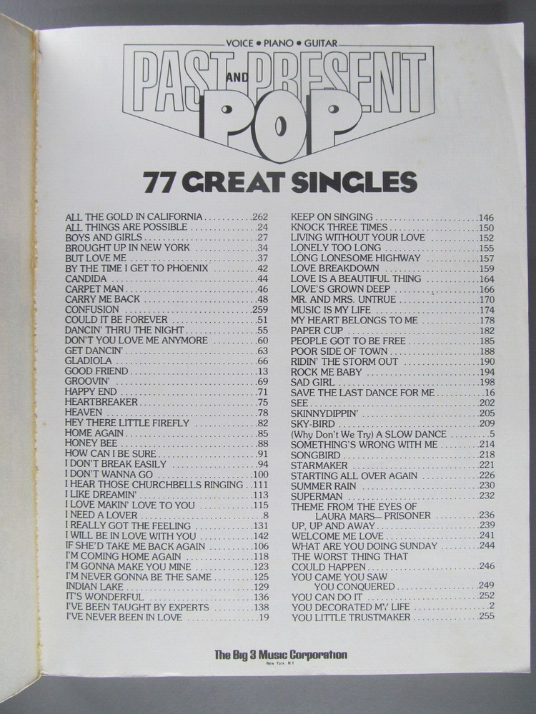 Past and Present Pop: 77 Great Singles, Paperbound