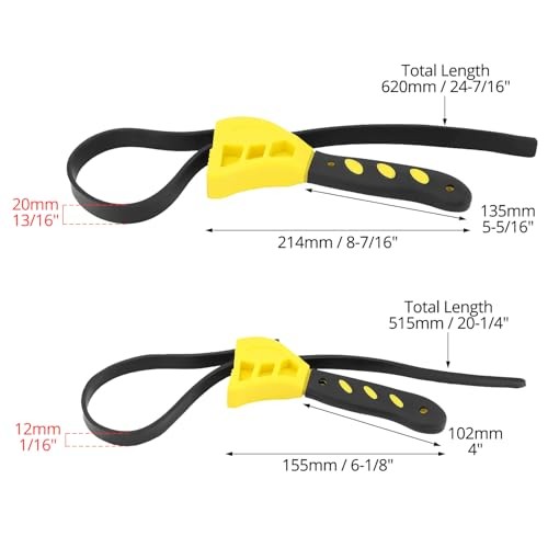 Adjustable Rubber Strap Wrench Set 24" & 19.7" – Multi-Purpose Grip Tool for