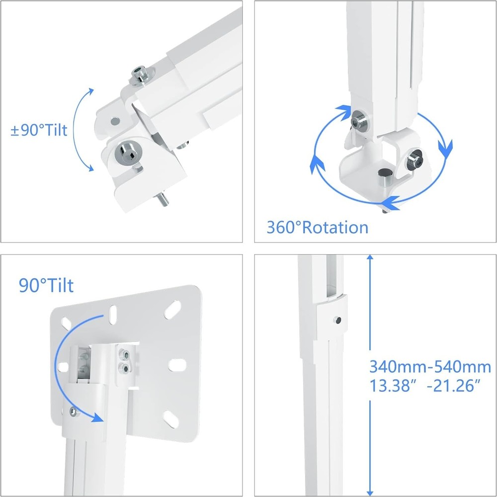 Extended Mini Projector Ceiling Mount Adjustable Wall Mount with Thread Adapters