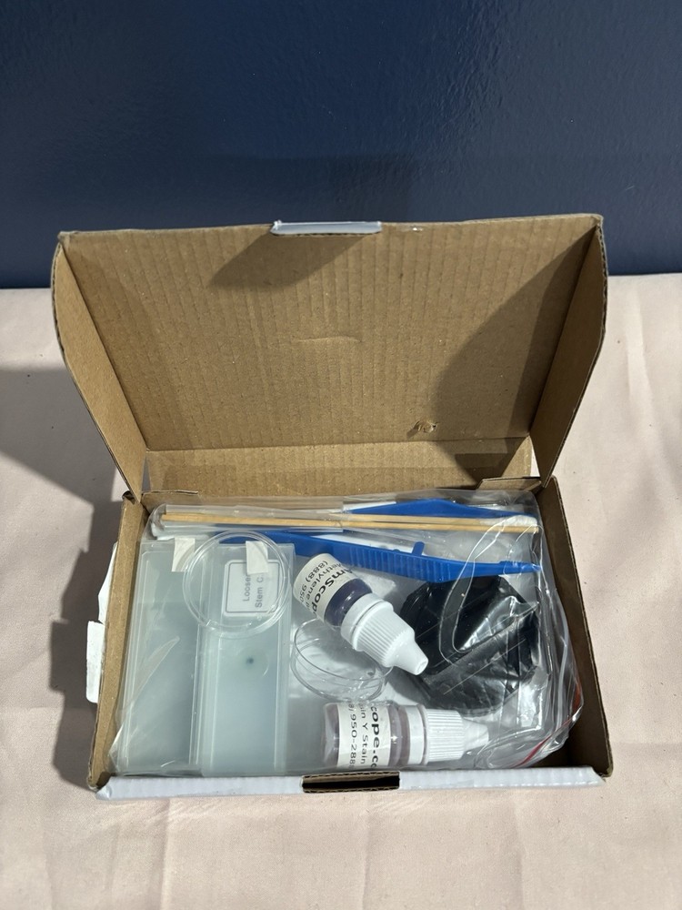Amscope Microscope Slide Preparation Kit with Microtome Slides Stains Homeschool