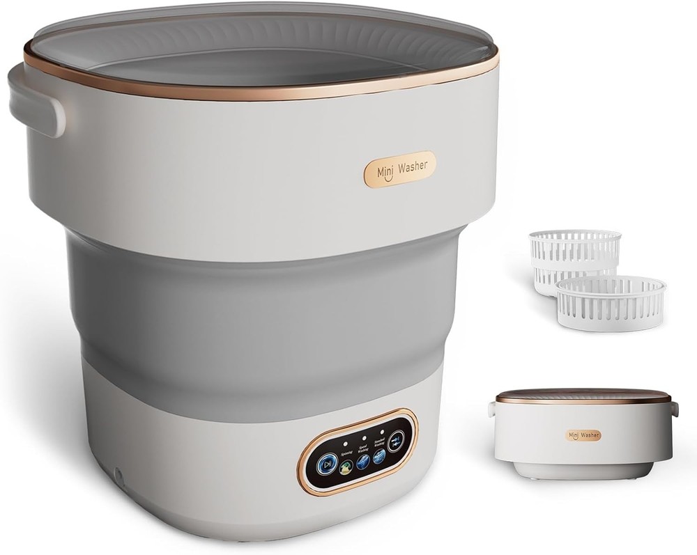 Mini Laundry Machine 16L — Foldable Portable Laundry Machine and Spinner for Bab