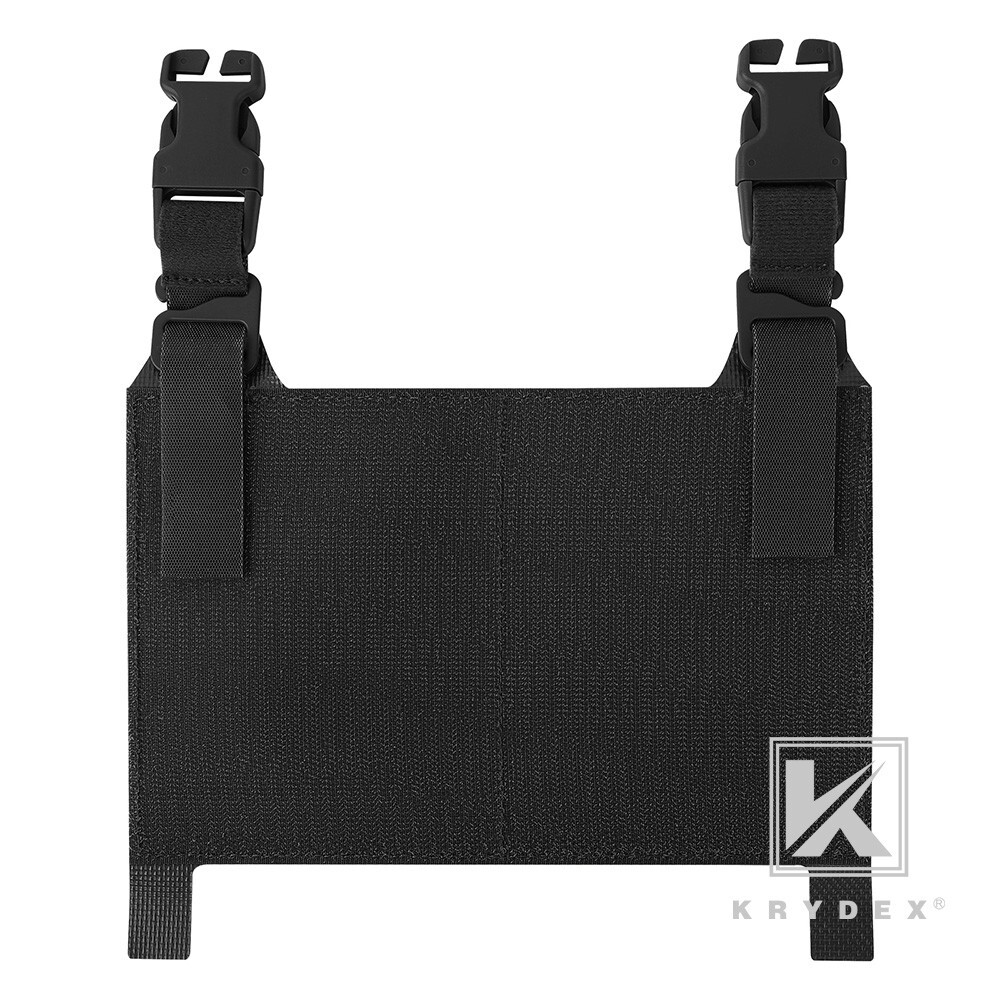 KRYDEX Tactical MOLLE Panel Front Flap Placard Removable Swift Buckle Black