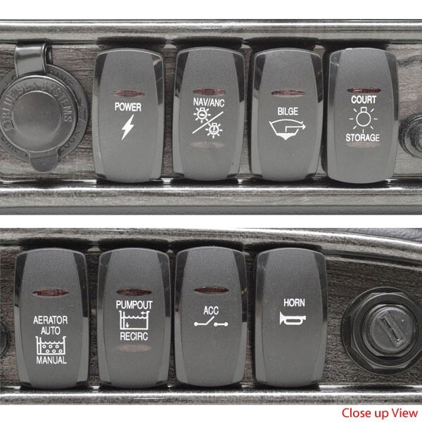 Triton Boat Switch Dash Panel TR131V22352 | 2013 210ES Black Plastic