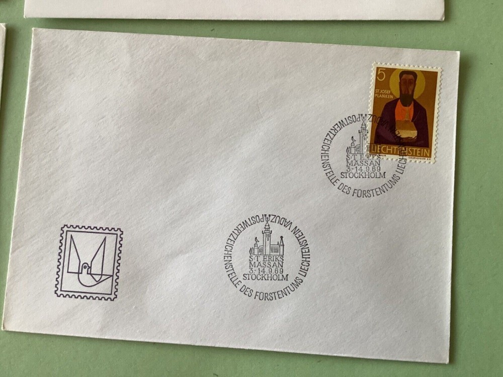 Liechtenstein 1969 postal stamps covers 9 items Ref A1397
