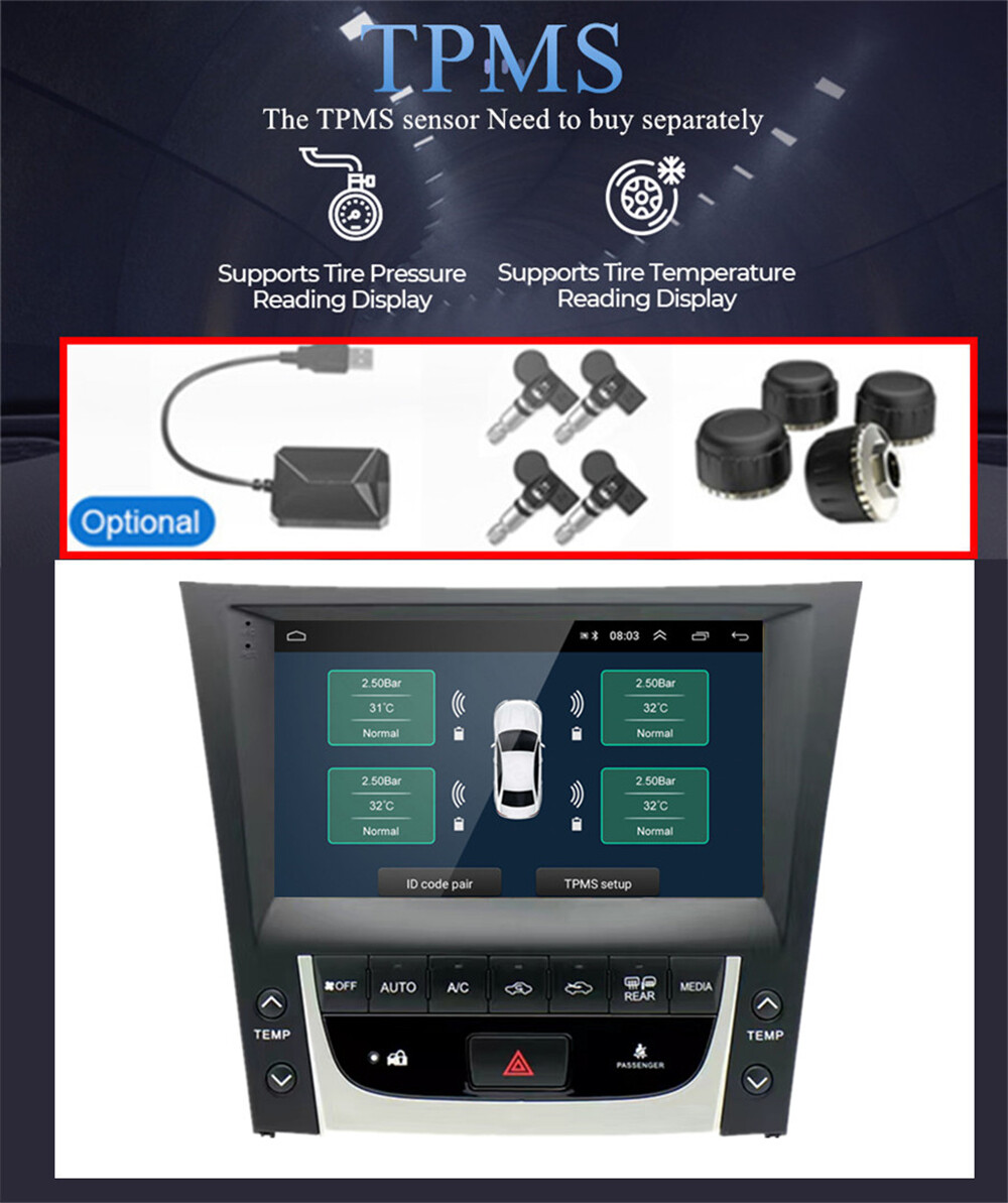 9" Stereo Radio GPS Wifi FM For Lexus GS GS300 GS350 GS430 GS450 GS460 2005-2011