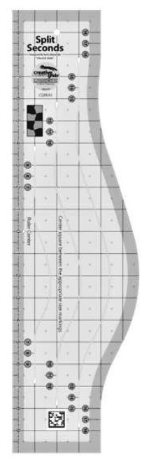 Creative Grids  “Split Seconds” Quilting Template/Ruler, Cuts Curves