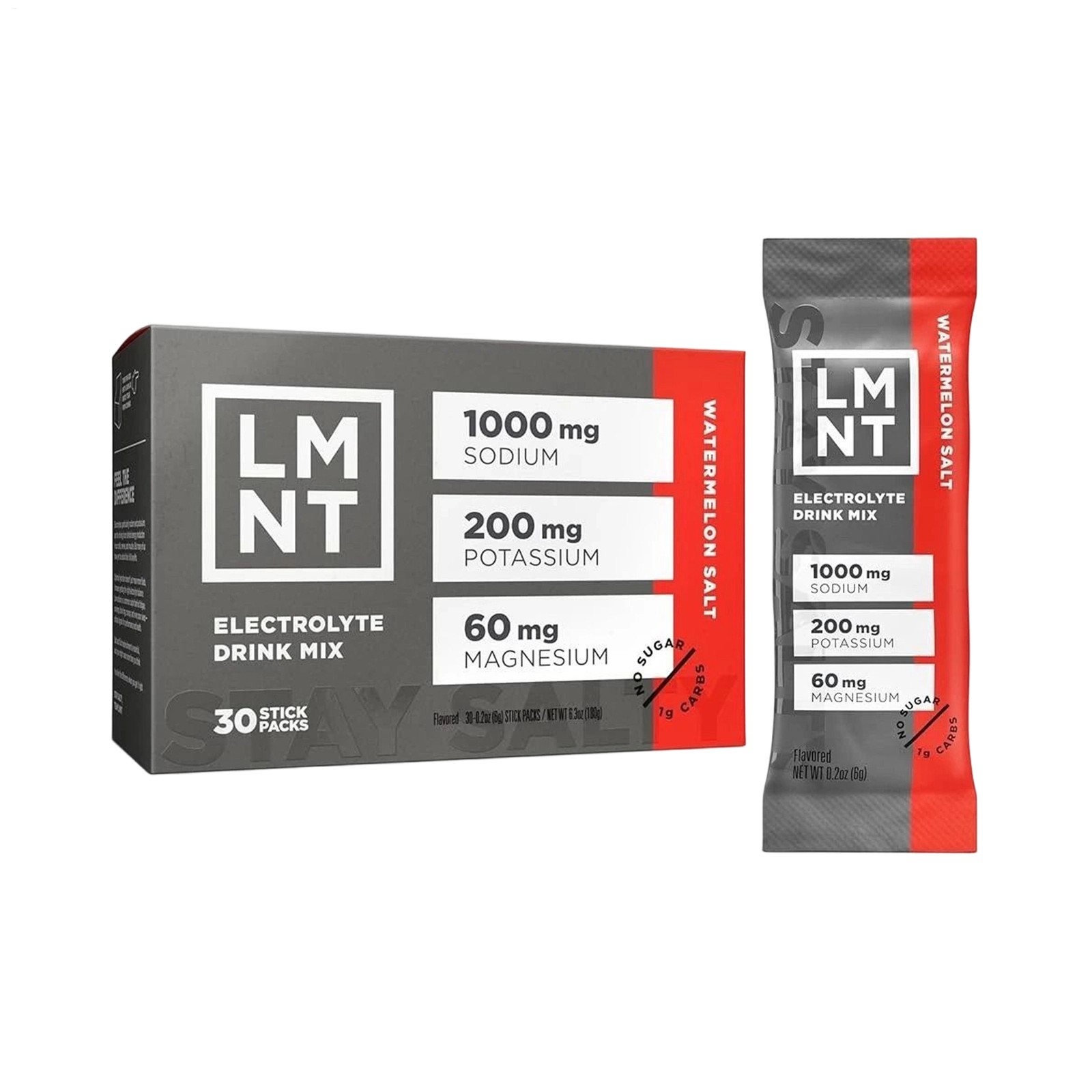 LMNT Zero Sugar Electrolytes - Watermelon Salt | Drink Mix | 30-Count