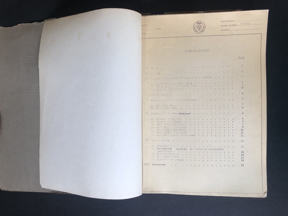 1946 Curtiss-Wright Propeller Aerodynamics Report Book Graphs Aviation Engineer