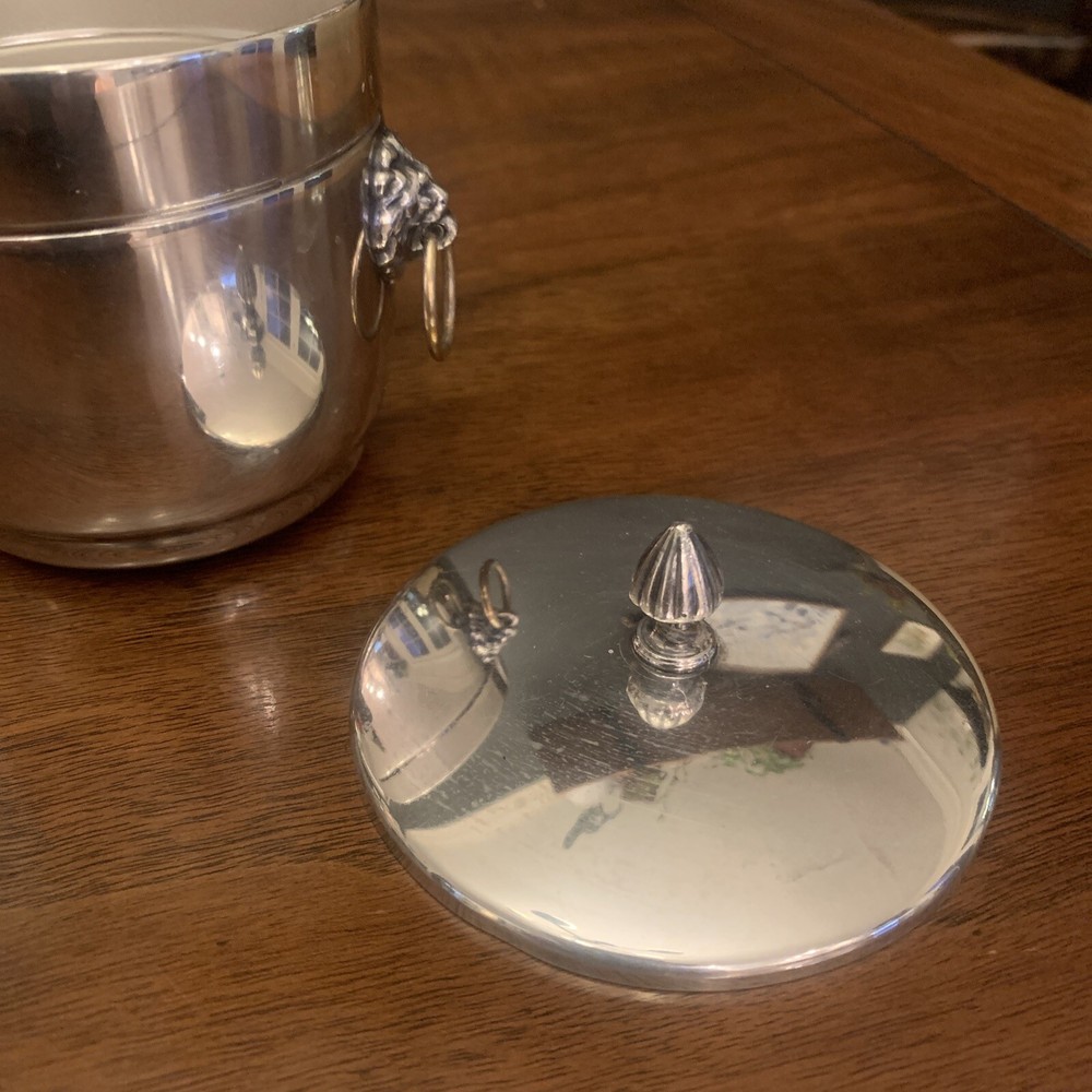 Antique EPO SilverPlate Small Covered Dish 3401 Lions Head Sides