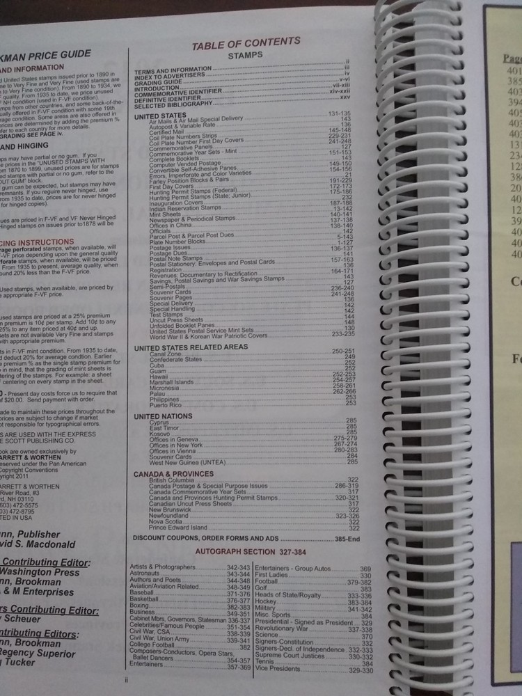 2012 Brookman U.S. , Canada, U.N. Stamp Catalog