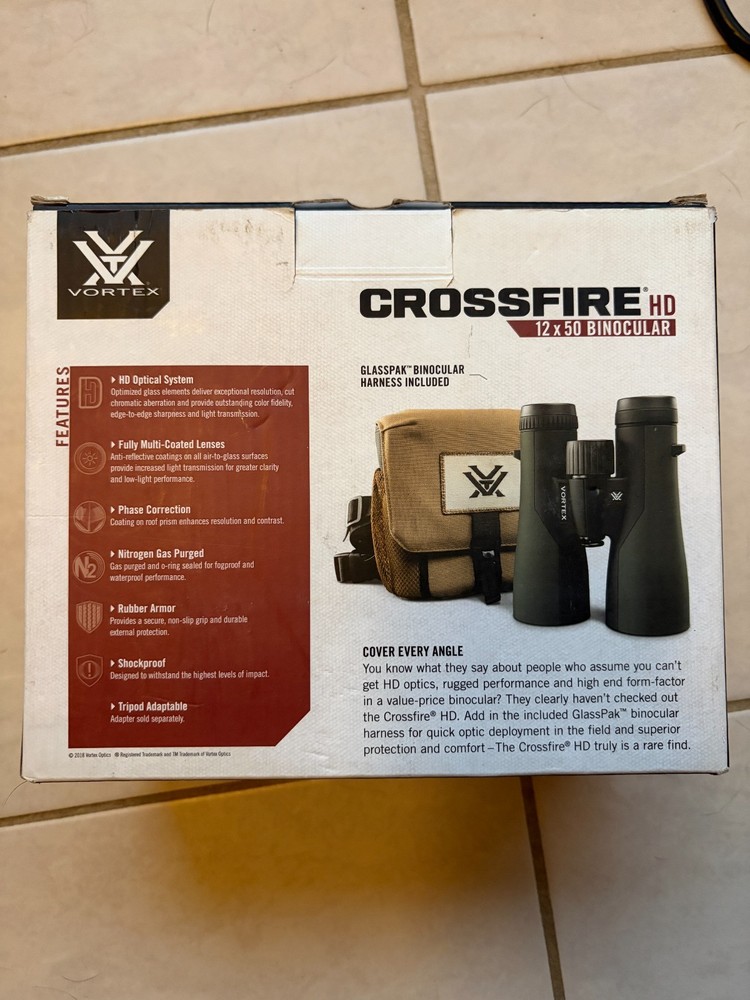 Vortex Optics Crossfire HD 12x50 Binoculars - Black (CF-4314)