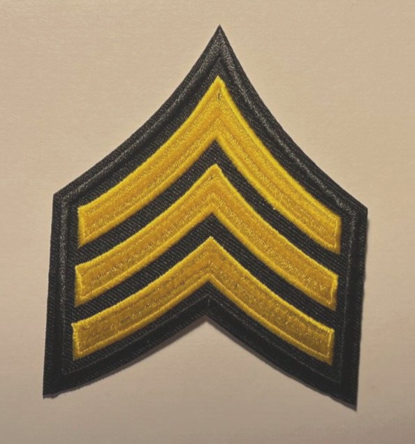 sergeant rank patch 3.5" tall chevron police patch 3 stripe Sergeant stripes