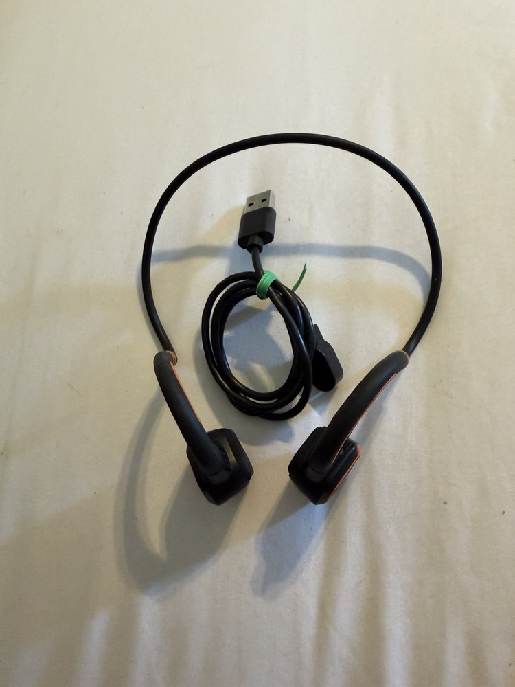 Open Ear Wave USB Ear-hook Headset, Black Orange, Double Earpieces, Used