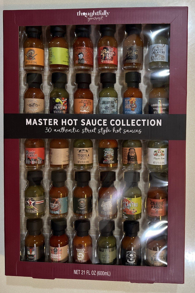 Thoughtfully Gourmet Master Hot Sauce Collection Sampler Set 30 Flavors Include