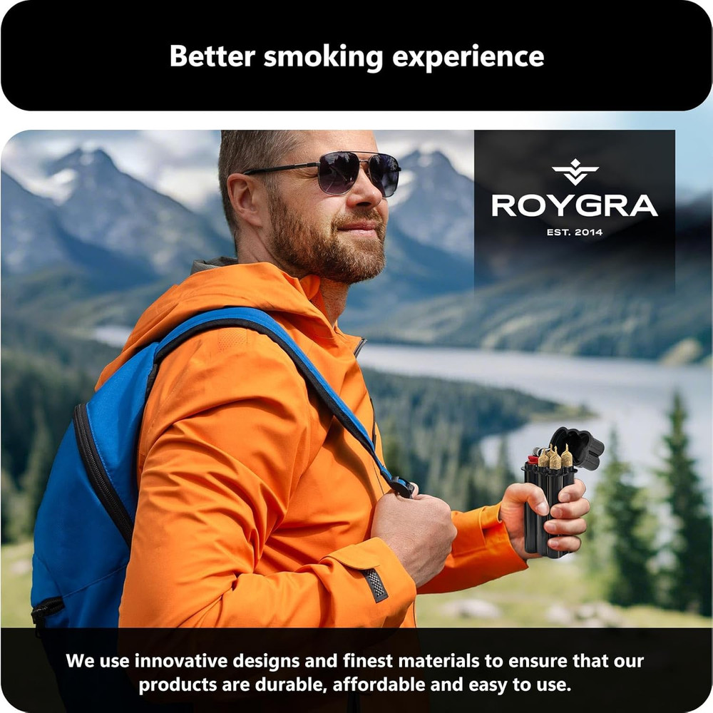 (4 Pack) King Size Pre-Roll Cone Holder Case, 4-Hole Cigarette Case for Regular