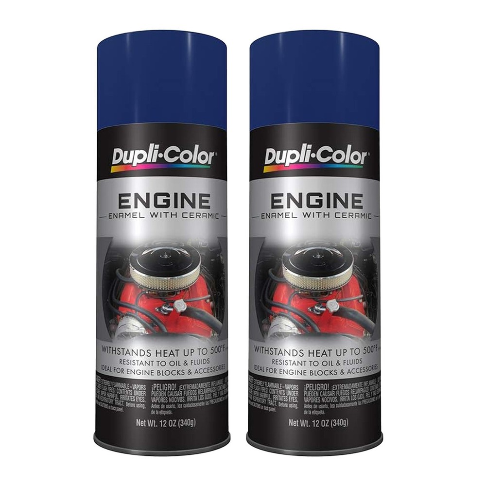 Duplicolor DE1606 Engine Enamel Paint, Ford Dark Blue, 12 Oz Can 2-Pack