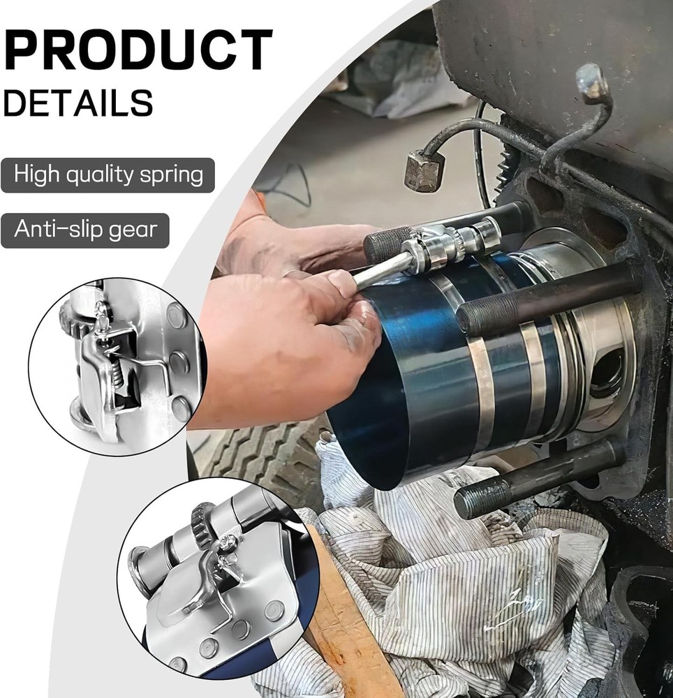 Car Engine Piston Ring Installer Removal Kit, Compressor with...
