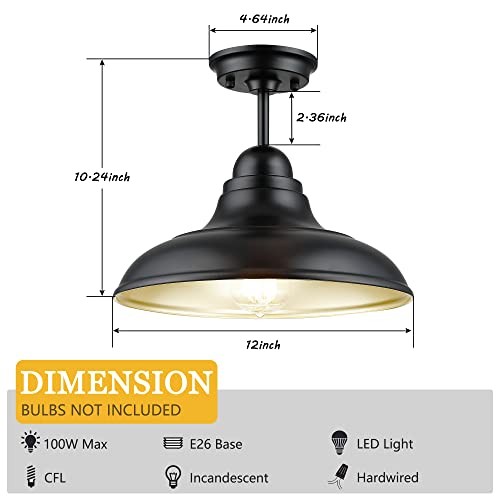 Farmhouse Semi Flush Mount Ceiling Lights, Modern Ceiling Light Ceiling Lamps