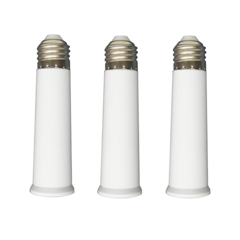 Flame Retardant E26 Socket Extender 3-Pack – 4.72-Inch Adapter for Safe Lighting