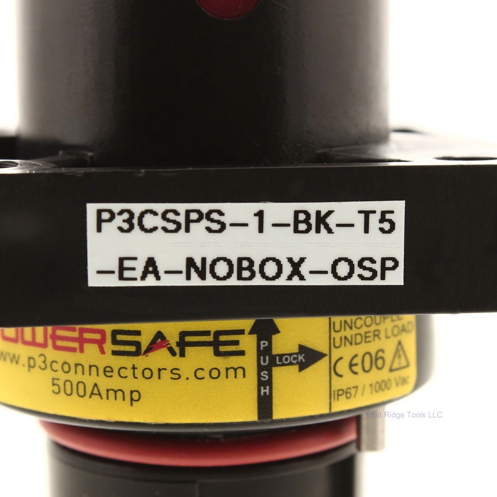 Phase 3 Powersafe SPS-1-BK-T5 Panel Mount Source Line 1 Black 500A Connector