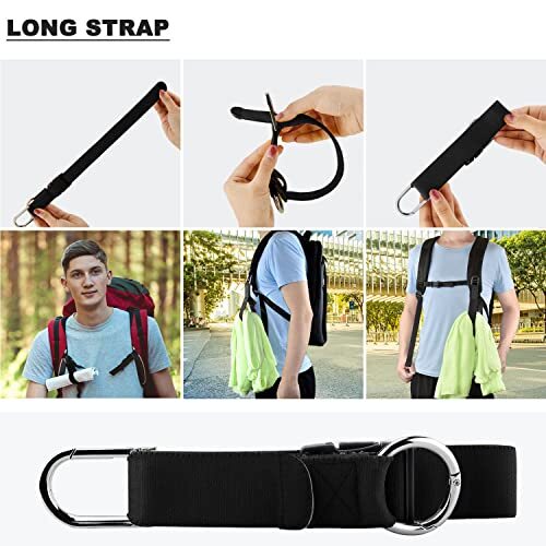 Elastic Jacket Gripper with D-Ring Hook and Buckle, D-Ring Hook Deep black