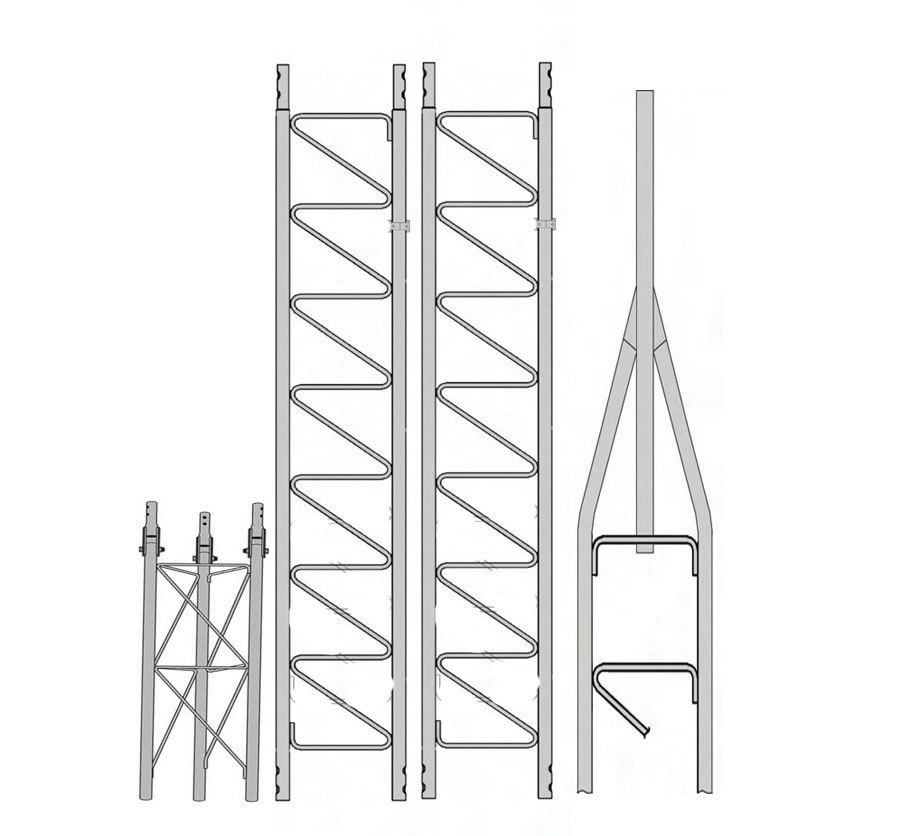 Rohn 25G 30' Tower with Hinged Base (Fold Over Base)