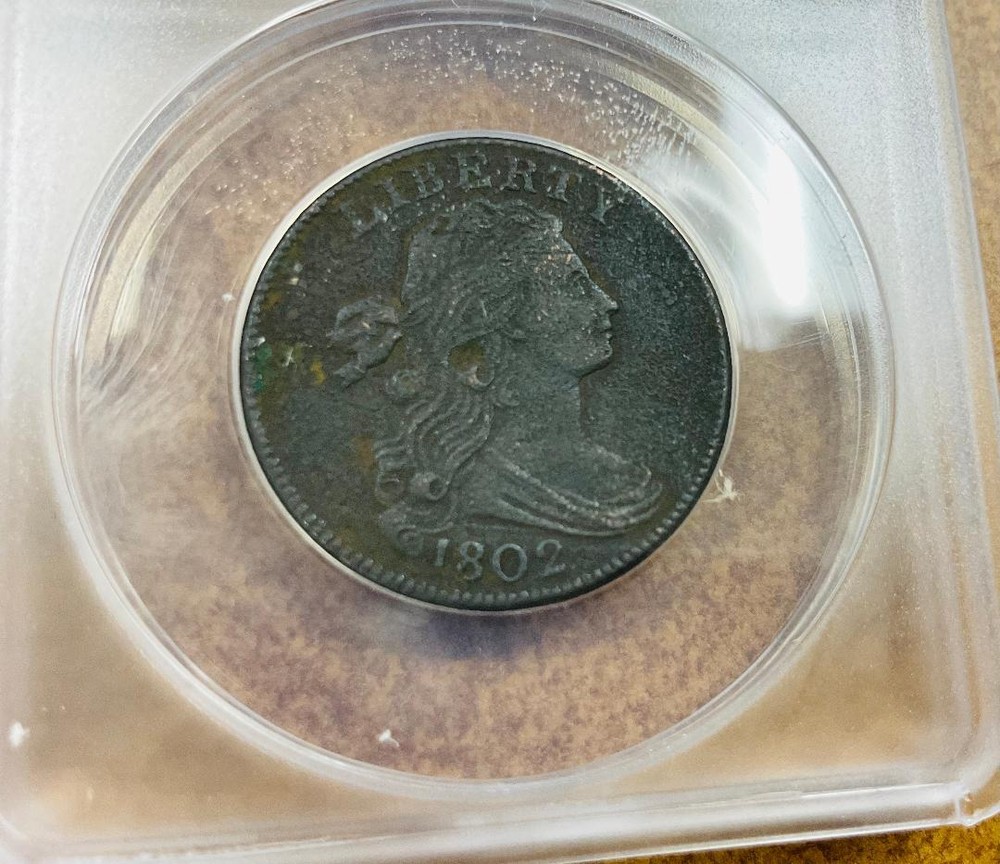 1802 Draped Bust Large Cent Stemless S-231 ANACS VF30 details