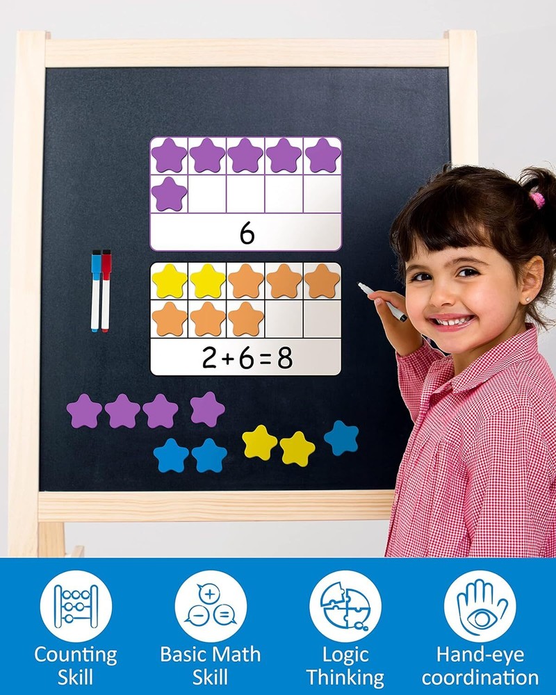 Magnetic Ten-Frame Set, Math Manipulative EVA Number Counting Games- Educational