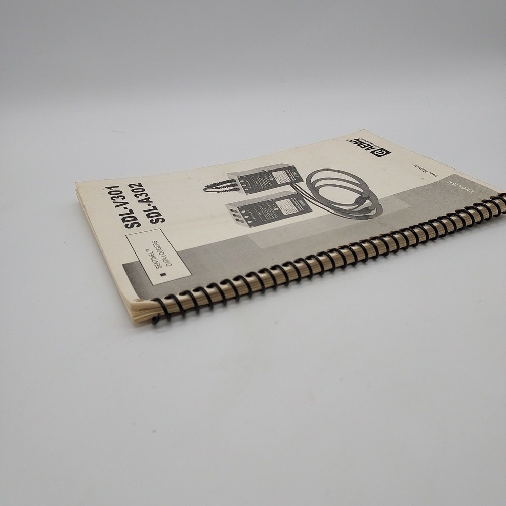 AEMC SDL-A302 & SDL-V301 Sentinel Data Logger TRMS Current Loggers - User Manual