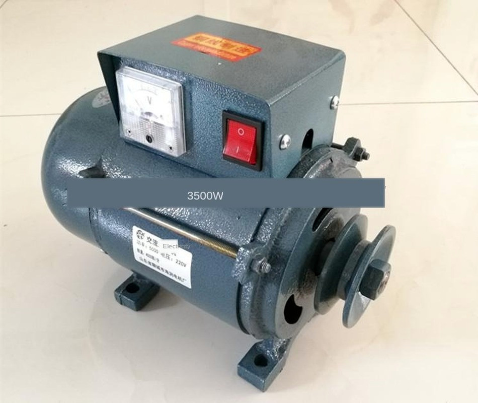 220V High Power 3500W Small Pulley Type Permanent Magnet Lighting Generator.