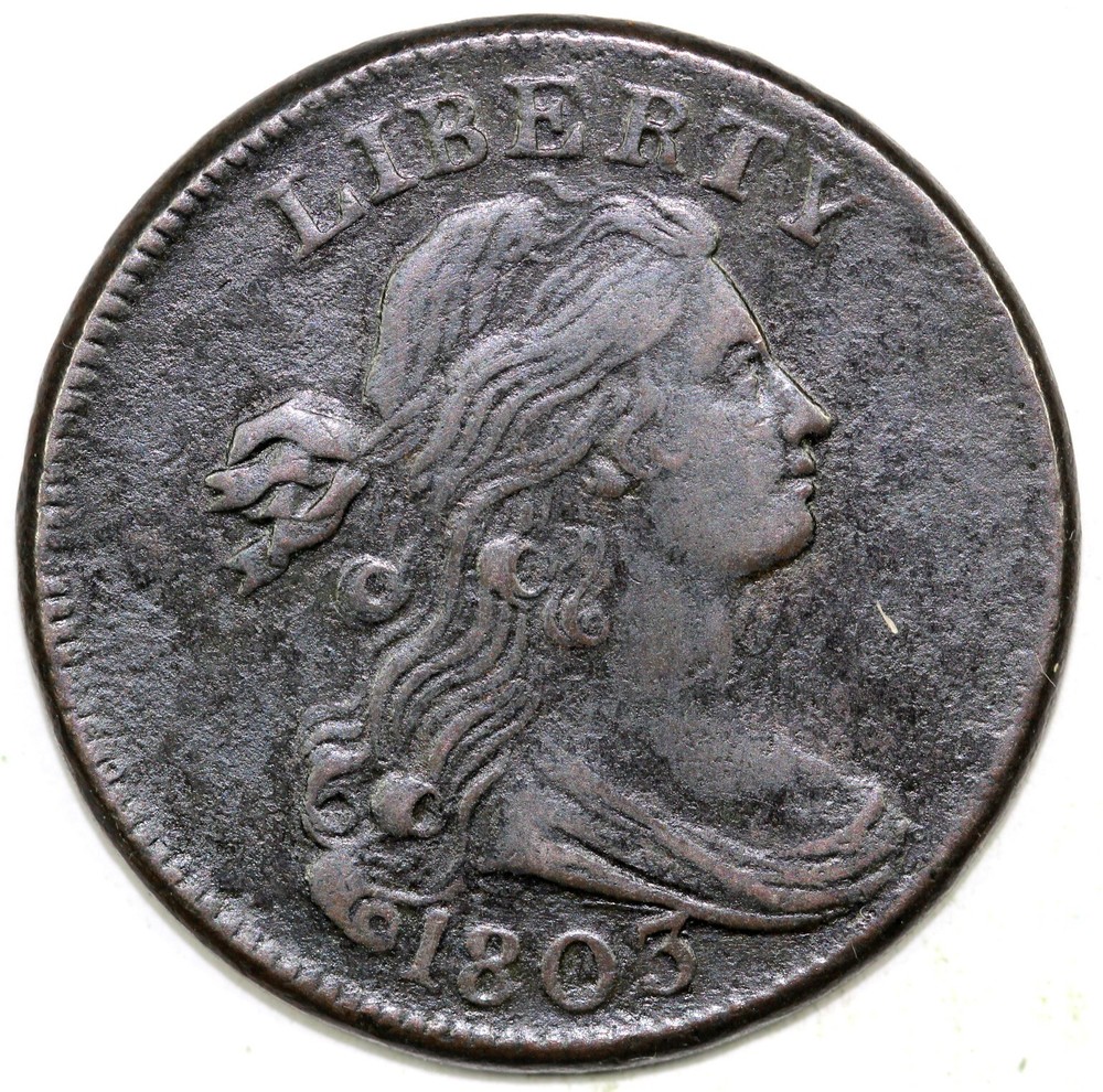 1803 1c Small Date Small Fraction S-244 Draped Bust Large Cent *MDS*