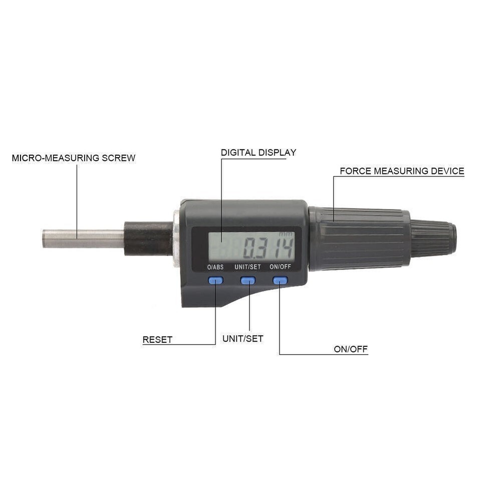 0.001mm Digital Micrometer Head 0-25mm Electronic Micrometer Head Support Unit