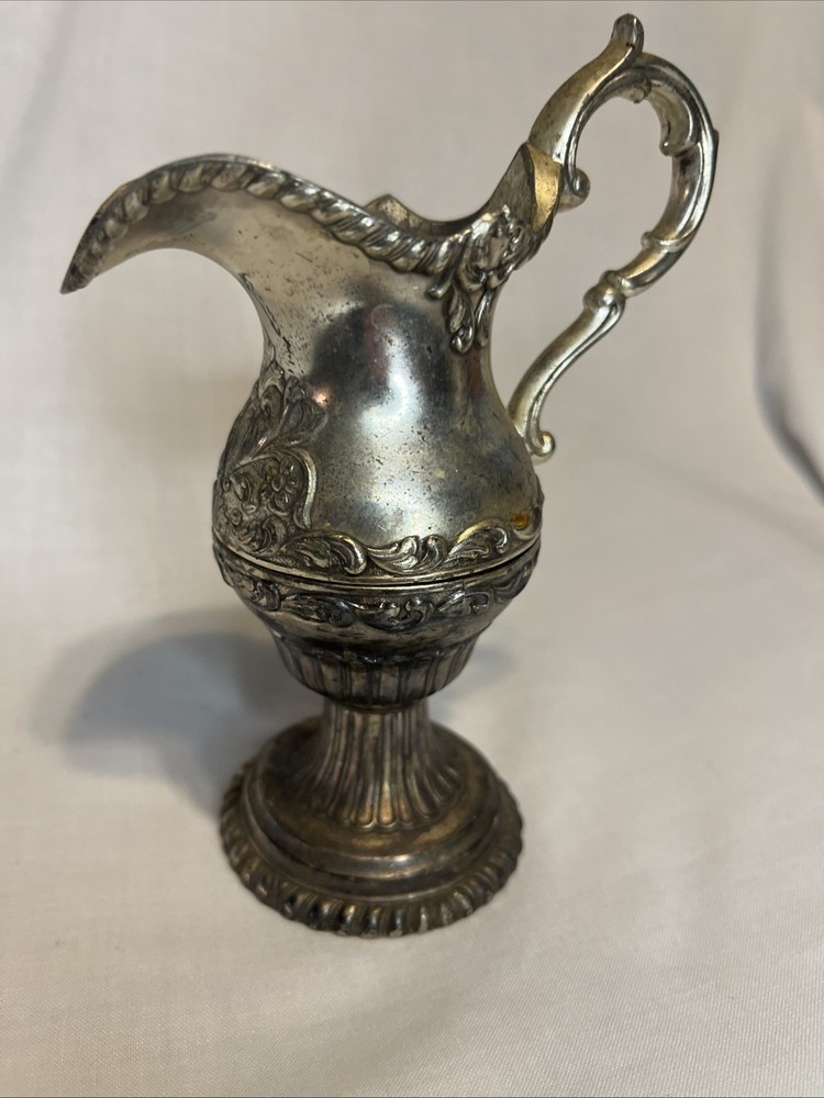 antique 19Th Century Silver-plated pewter ewer