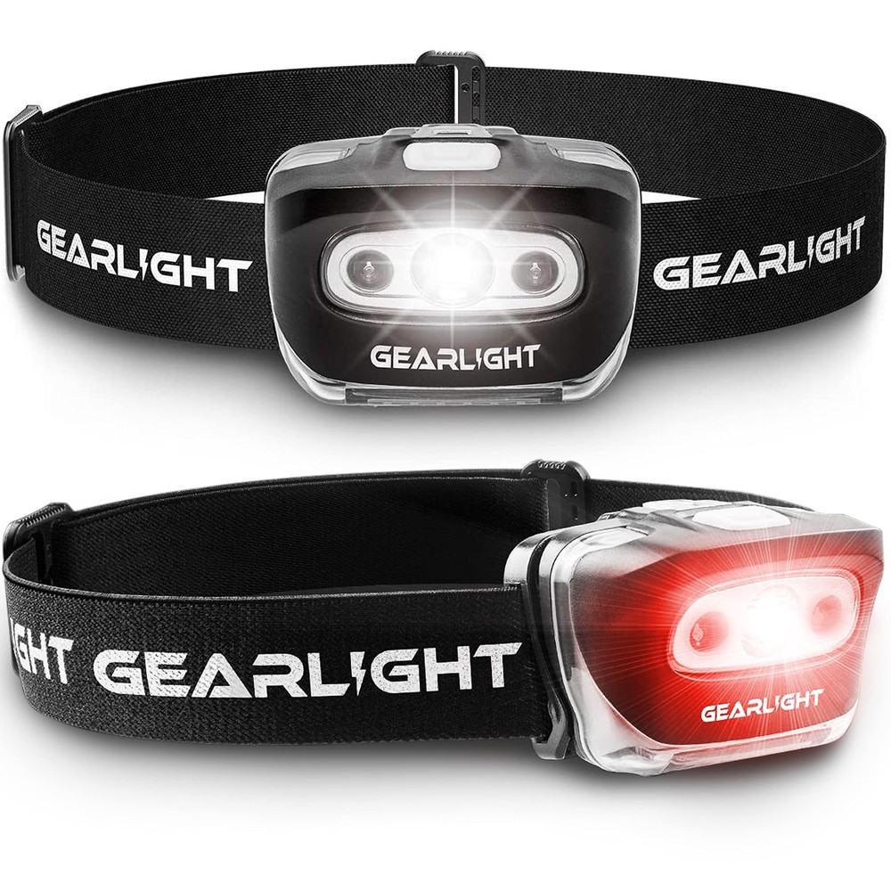 LED Headlamp 2-pack 2 Pack, Battery Powered (Batteries Not Included), Black