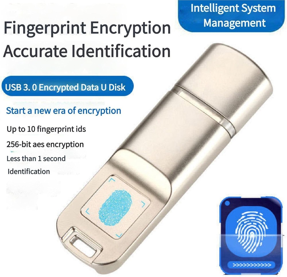 8-256GB Fingerprint Encryption Secure Unlock USB 3.0 Data Storage Flash Drive