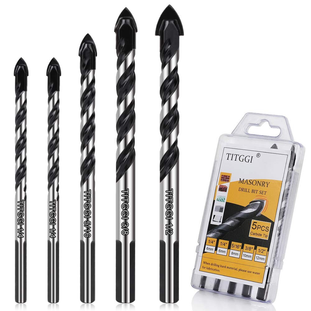 TITGGI Concrete Drill Bit & Masonry 5 Pcs set, Set