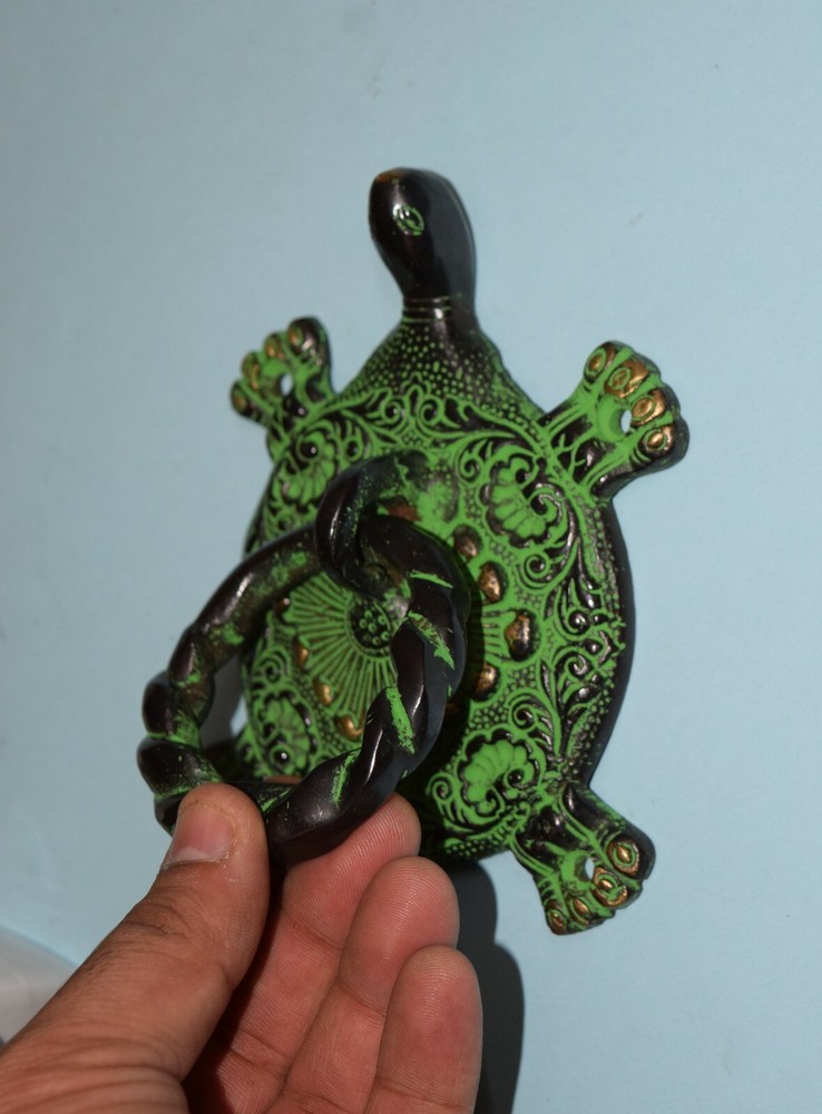 Brass Turtle Shape Door Knocker Snapper Style Handmade Door Bell Ring Mk032