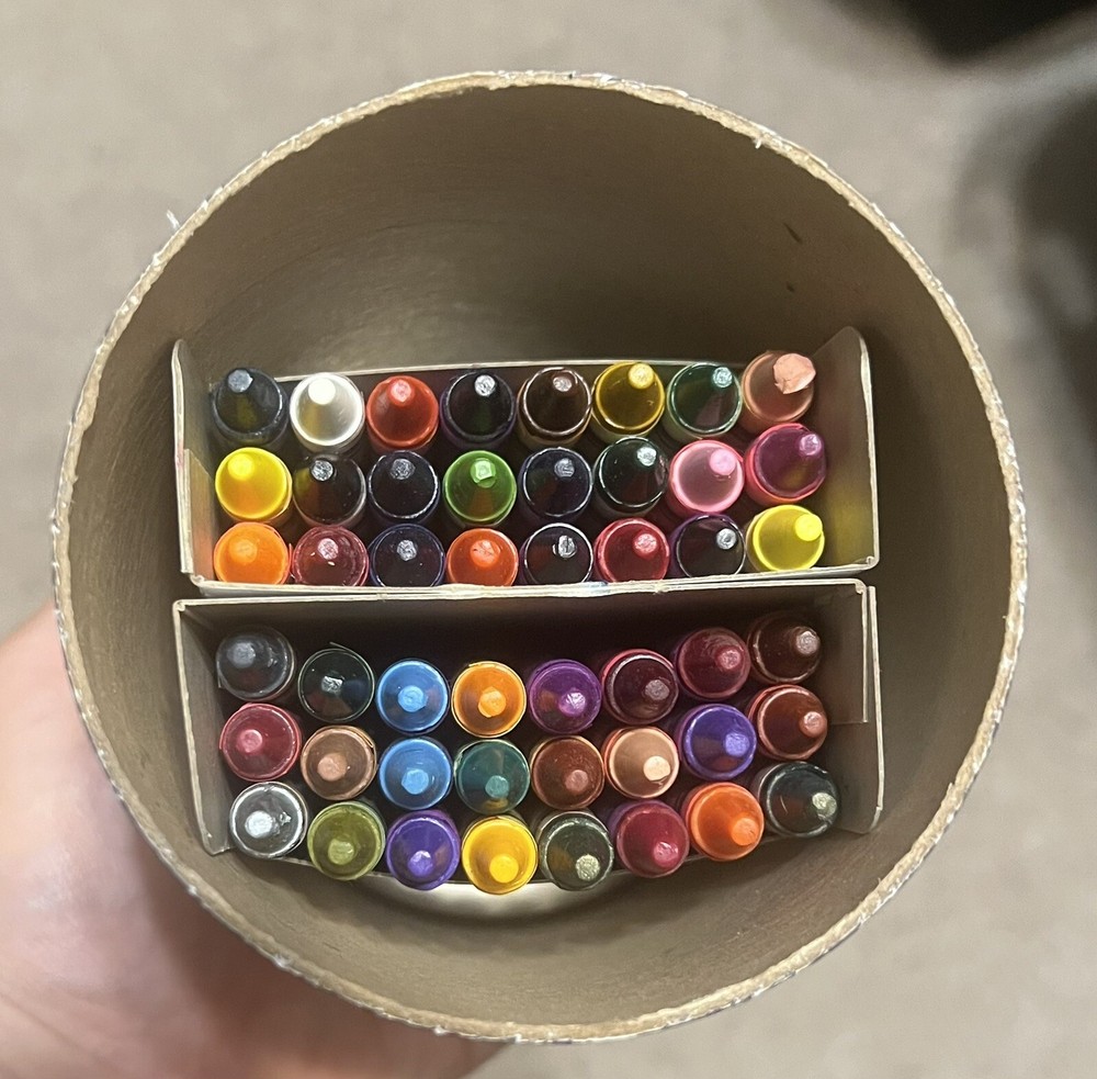 NEW Vintage Kodak Crayons 48 Count Storage Container w/ Built In Sharpener