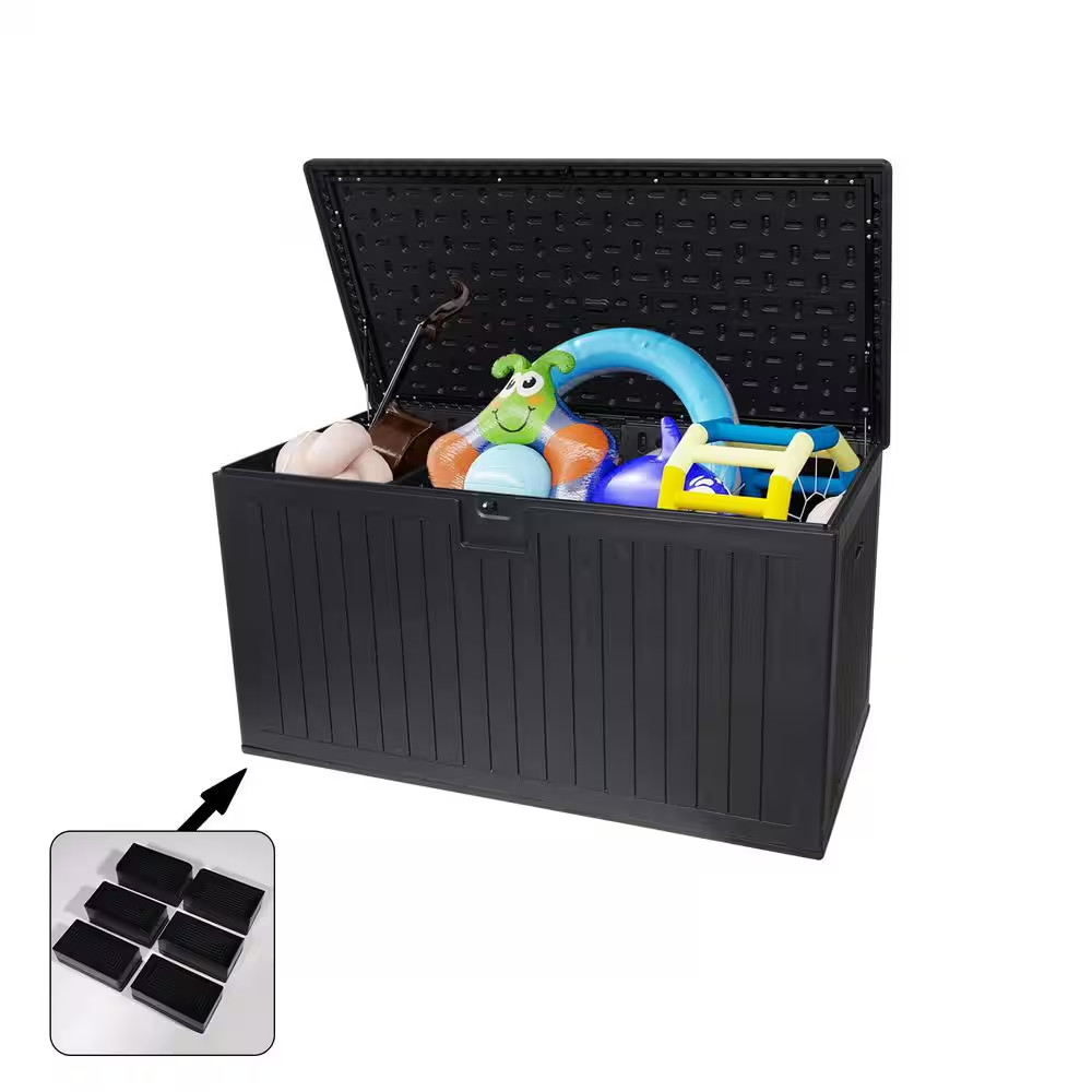 230 Gallons Deck Box with Extra Large Storage Capacity, Lockable Storage Contain