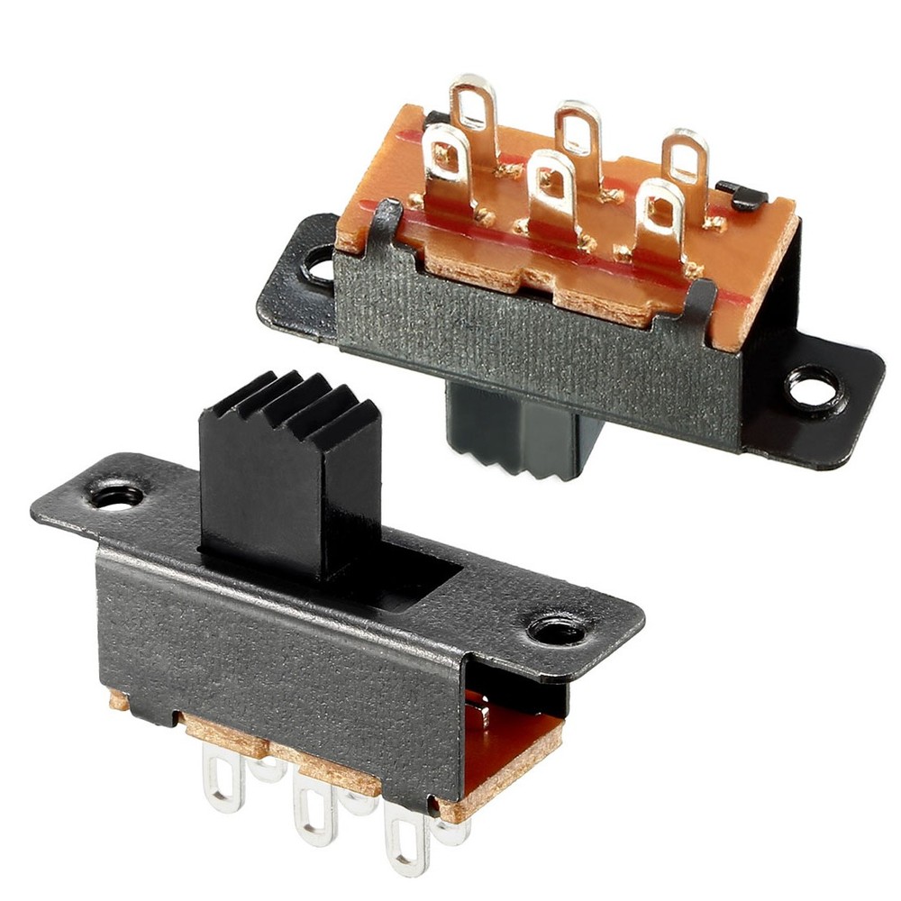 20pack 5mm Vertical Slide Switch DPDT 6 Terminals PCB Panel Latching