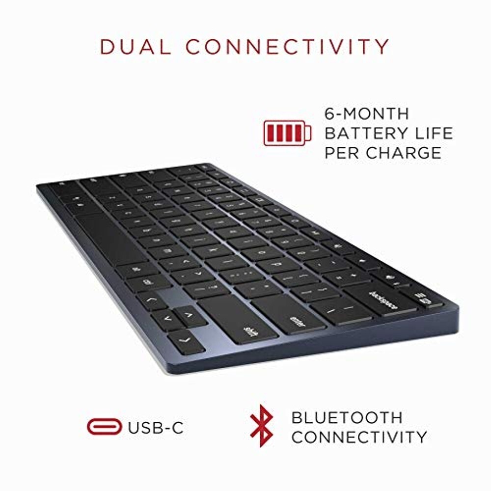 Brydge C-Type Wireless Bluetooth/USB Wired Desktop Keyboard for Chrome OS