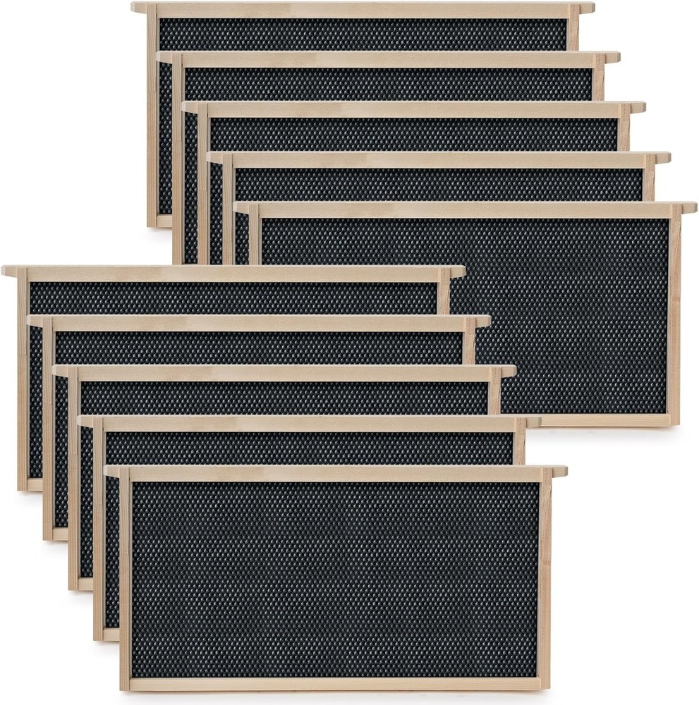 10-Pack Beehive Deep Frame Kit for Langstroth Beekeeping - Unassembled & Durable