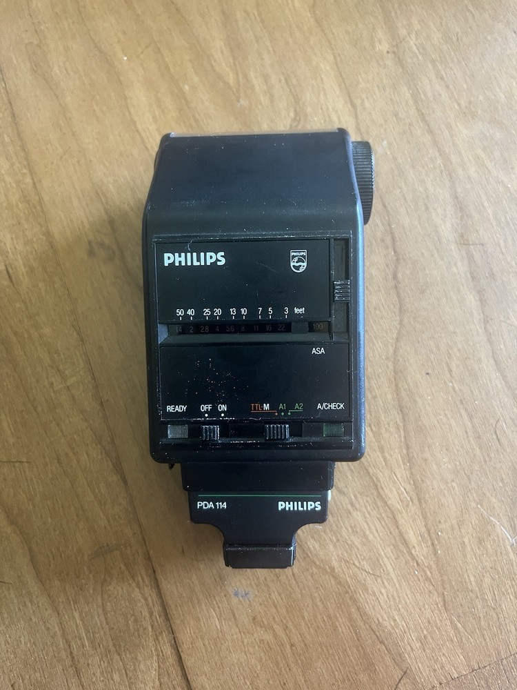 Phillips P-526-Thyristor C-X flash flashgun Variable Power With PDA112 Adaptor